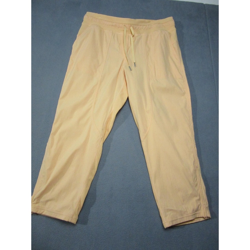 Lululemon Pants Womens 12 Orange Peach Drawstring Joggers Elastic Ankle
